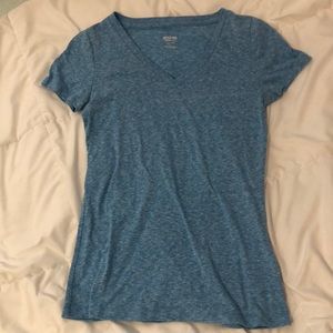 Blue V-neck women’s tee